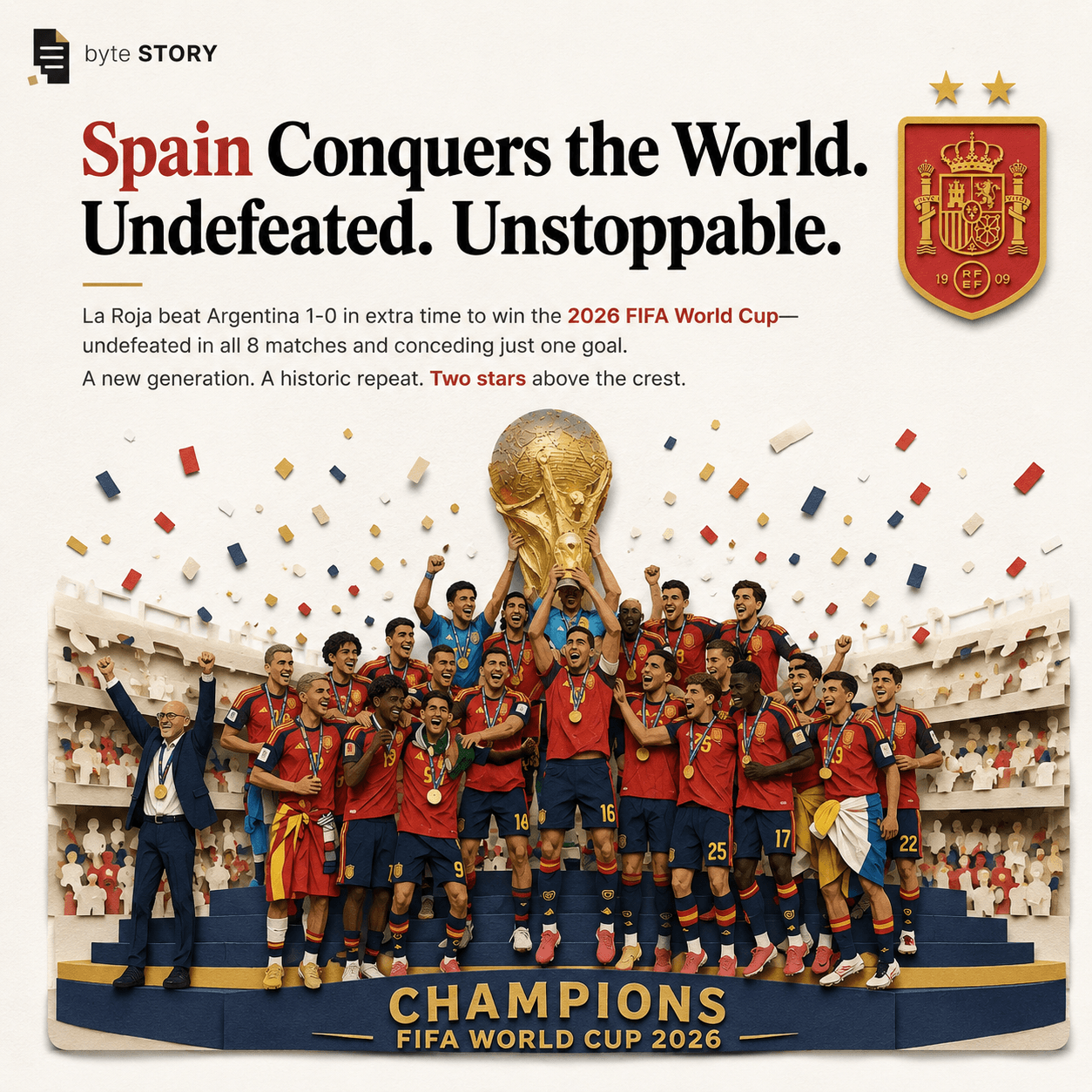 Spain Wins the 2026 FIFA World Cup, Beating Argentina in Extra Time